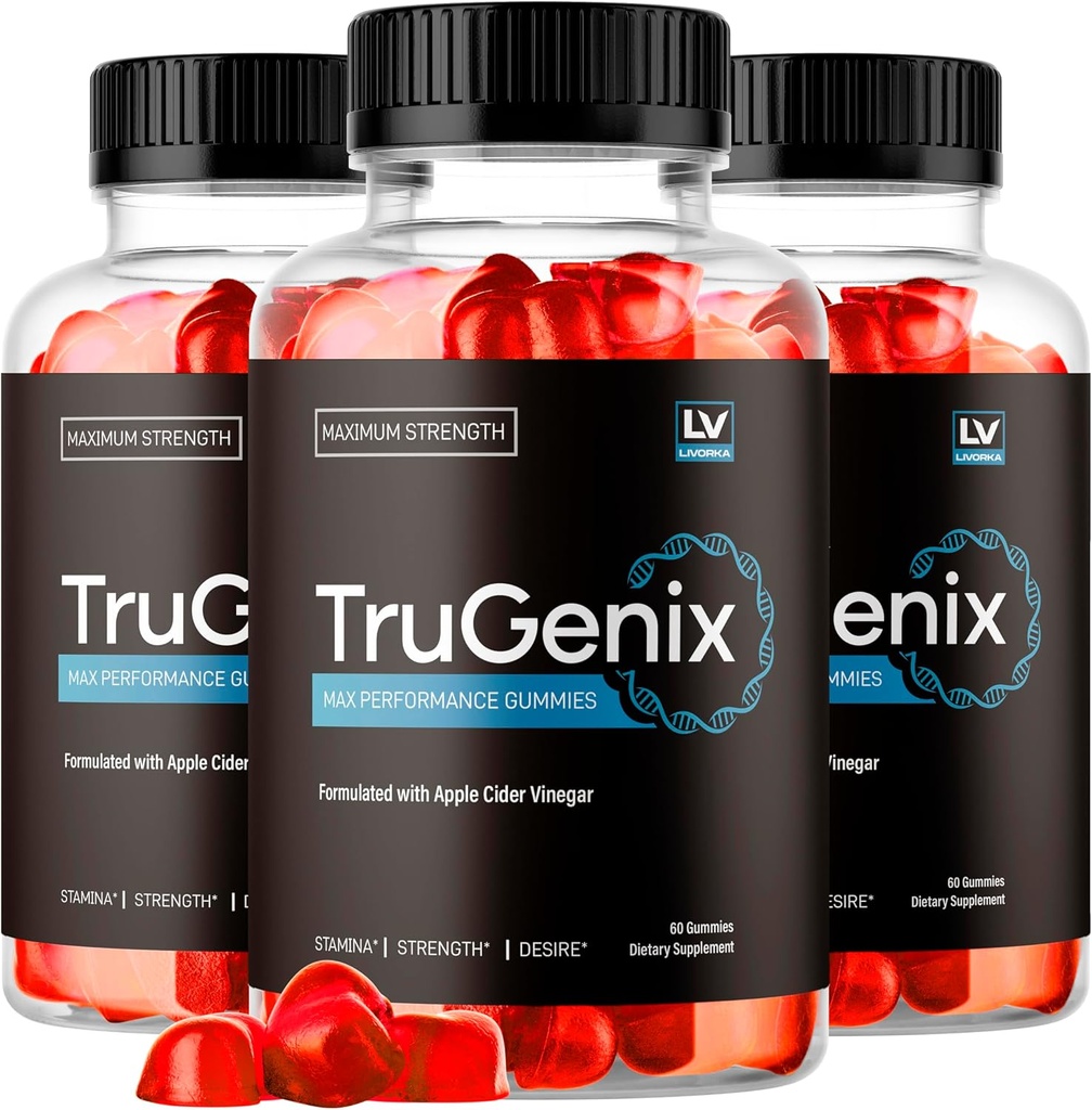 (3 Pack) TruGenix Gummies, TruGenix Gummies for Men, Trugenix TruGenix Advanced Formula, Trugenix ACV Gummies Dukungan Trugenix, Premium Formula Mula, 180 Gummies untuk 3 Bulan