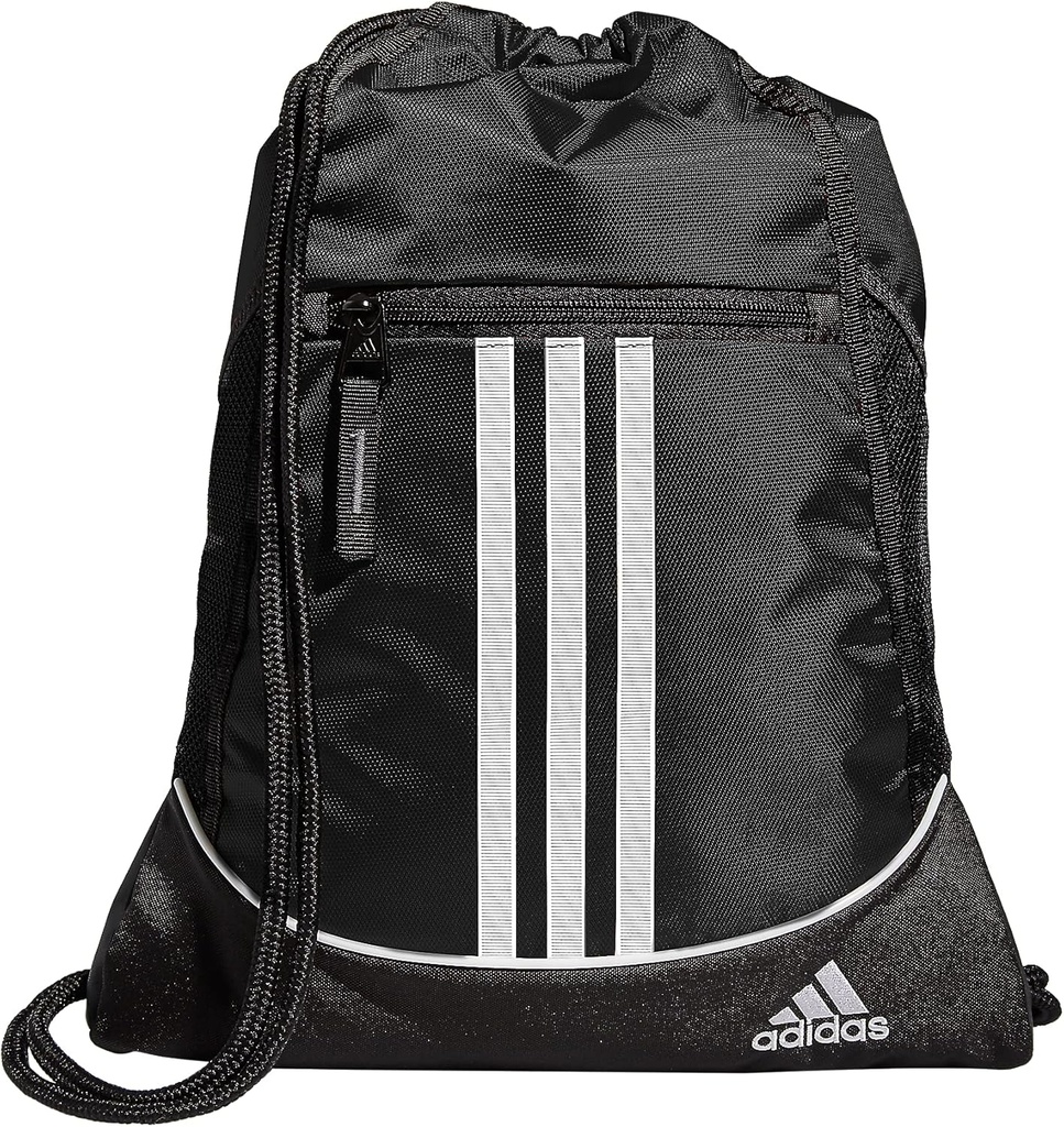 adidas Alliance Sackpack - Drawstring Backpack Small Bag for Men and Women, Black, One Size