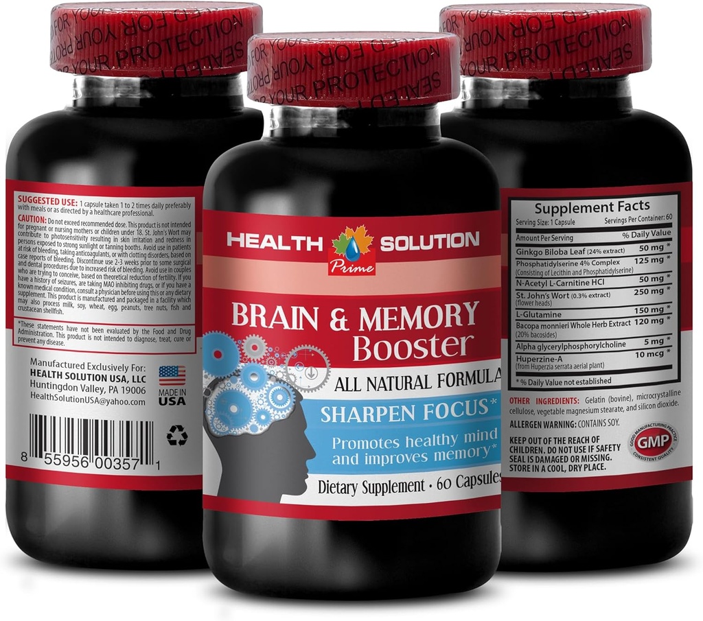 Ginkgo biloba ekstrak daun - BRAIN DAN MEMORY BOOSTER - meningkatkan - suplemen memori otak - ginkgo biloba ekstrak, suplemen otak untuk memori dan fokus, fokus dan energi suplemen 1 Botol 60 Caps