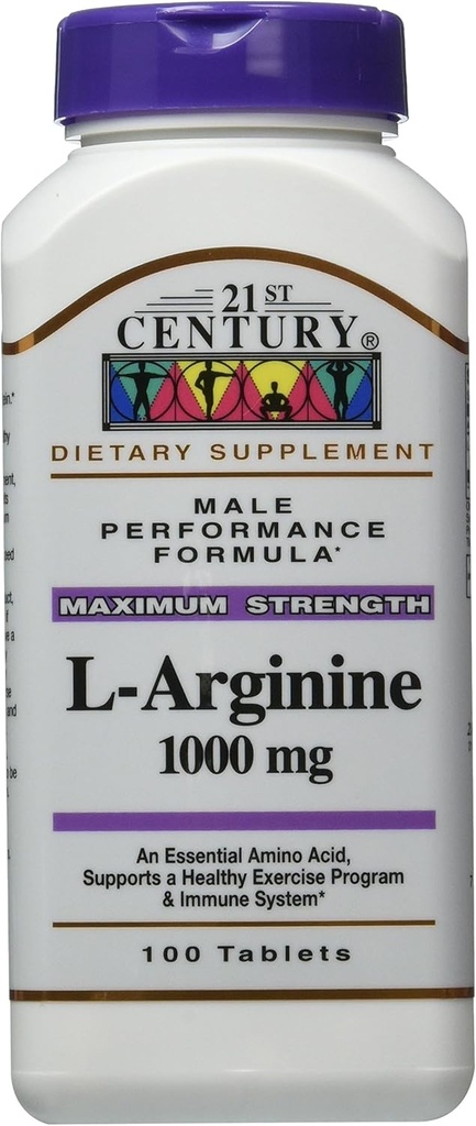 21 Century L-Arginine 1000 Mg Tablet, 100-Count (Paket 3)