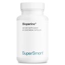 SuperSmart Bioperine 30mg per Day (95% Piperine) - Tambahan Ekstrak Pepper Hitam - Pengaruh Absorpsi - Enzymes Digetical Dukung 126-GMO & Gluten Bebas - 90 Vegetarian Capsules