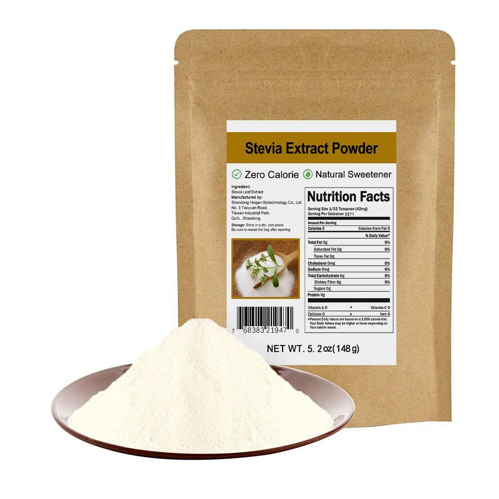 Powder Ekstrak Murni tanpa Erythritol 5.2oz (148g) - Sangat berkonsentrasi Stepder Powder Sweetener, Zero Calorie, Tanpa Buatan, Alternatif Gula Alami