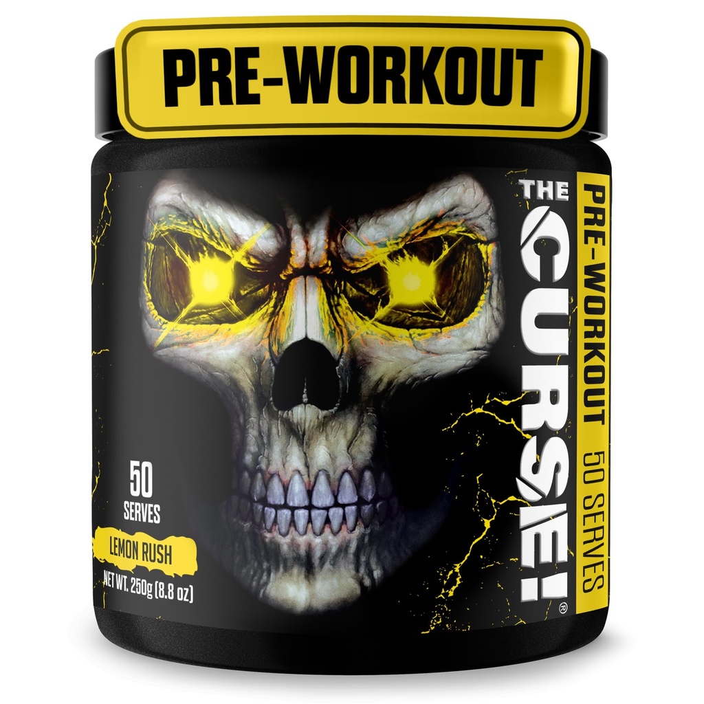 Kutukan JNX! Pra Workout Powder for Men & Women, Caffeine, Beta-Alanine, Creatine, L- Citrulline, 50 Servings, Lemon Rush Flavor - Boost Energy, Kekuatan & Fokus