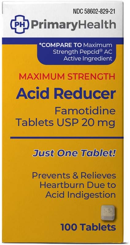 Maksimum Acid Reducer Fomotidine 20mg Tablets, 100Count