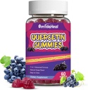 Quercetin Gummies 1200 MG, Quercetin Gummies dengan Bromelain, Zinc Vitamin C, Quercetin Tambahan Gummies untuk Dewasa & Kid, 60 Vegan Gummies