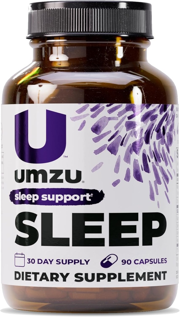 Suplemen Dukungan Tidur UMZU Magnesium dengan GABA dan L-Theanine, Relaksasi Tubuh Lengkap dan Dukungan Mood, Non-Melonalin Formula - 180 Kapsul