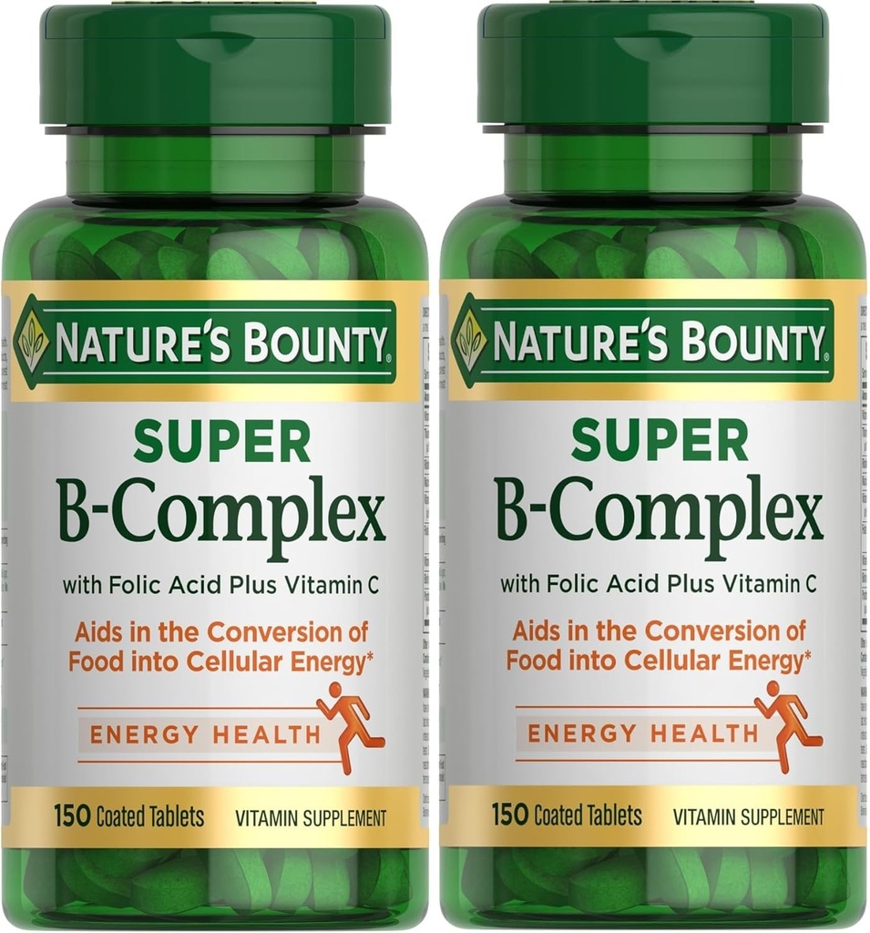 Kompleks Super B Nature dengan Vitamin C & Folic Acid, Dukungan Immune & Energy, 150 Tablet - Paket 2