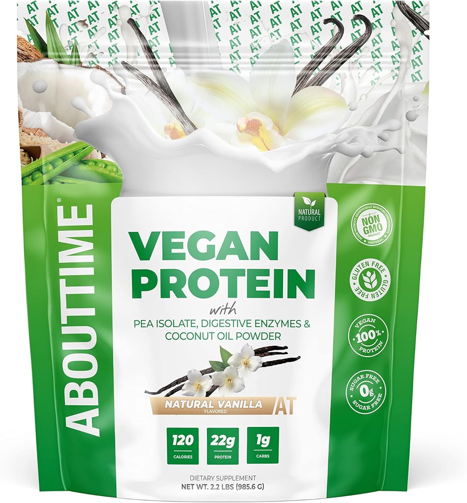 Tentang Powder Protein waktu 22g Vanilla, Natural Ingreations, Non-GMO, Plant Based, Gluten Free, Soy Free, Dairy Free, 32 Servings