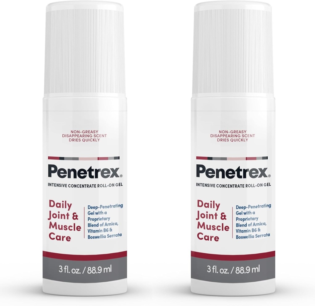 Penetrex Bersama & Terapi Muscle - Sothing Gel untuk Back, Neck, Hands, Feet - Premium Whole Body Gosok dengan Arnica, Vitamin B6 & MSM - 3oz Roll On Gel (2-Pack)