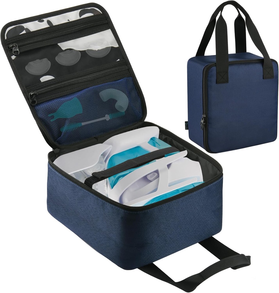 Beautyflier Nose Cleaner Storage Bag, Travel Safety Case for Navage Nasal Irrigation System, Countertop Caddy Pordable Neti Pot Carrying Case, Protect Nose Cleaner Bag dengan Handle Strap (Bag Only)