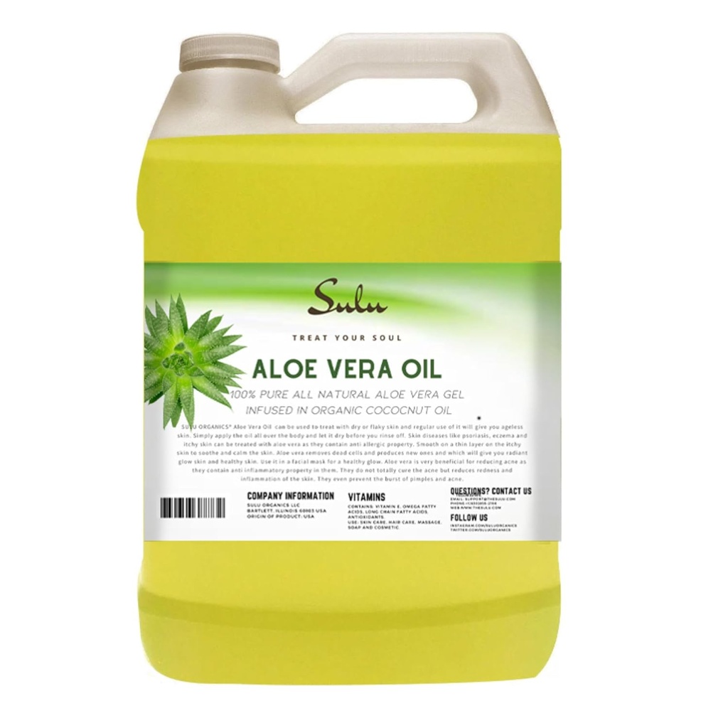 SULU ORGANICS Clear Cold Press Natural Aloe Vera Oil (64 oz)