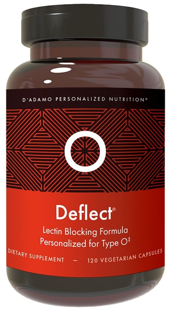 D 'Adamo Personalized Nuttrition Deflect Lectin Blocker (Blood Type O) - 120 Vegetarian Kapsul. Dibuat di Amerika Serikat.