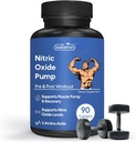 Tambahan Nitric Oxide Pre Workout Tambahan untuk Pria 124; Pembangunan Otot 124; Glutamine Arginine & Ornithy - 90 Vegan, Pil Non- GMO Support Kesehatan Pria