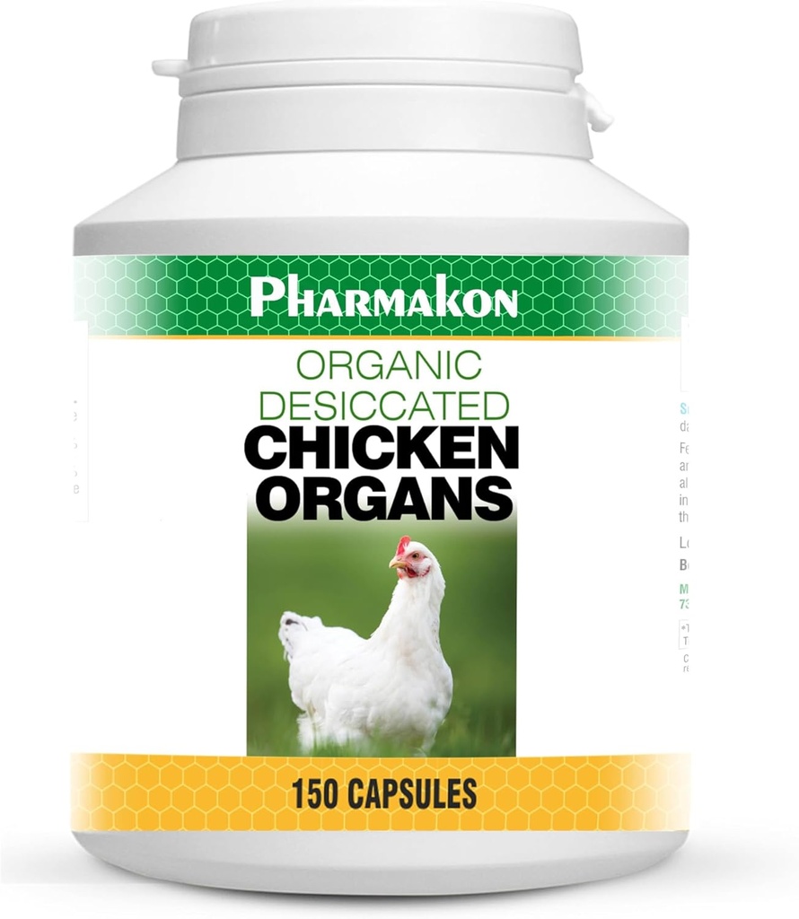 Desicated Chicken Organ, 150 Capsules, Liver, Hearth dan Spleen.