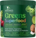 Hijau Superfood Powder - Premium Organic Super Greens Juice Powder - dikemas dengan Progories, Wheat Grass, Enzymes, Spirulina, Chlorella untuk Digevival & Gut Kesehatan, Smoothie Minum Mix - 28 Hamba