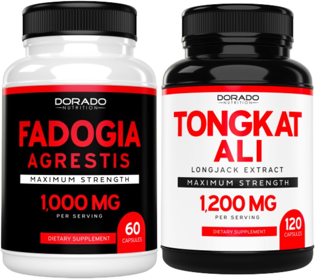 Fudogia Agrestis Extract (60 Count) Maksimal Kekuatan Atletic Performance & Muscle Mass dan Tongkat Ali Bagi Pria (120 Capsules) Longjack Tongkat Ali untuk Dukungan Kesehatan & Vitalitas Pria - USA Made