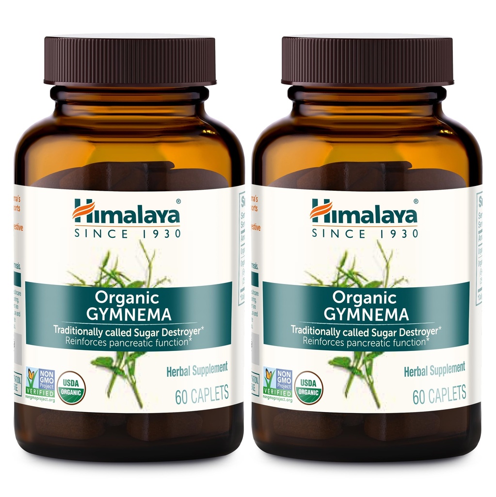Hilaya Organik Gymnema Sylvestre - Herbal Gholi Metabolisme Dukungan - USDA Organik, Non- GMO, Vegan, Gluten Bebas, 700 mg, 60 Caplets (Paket 2)