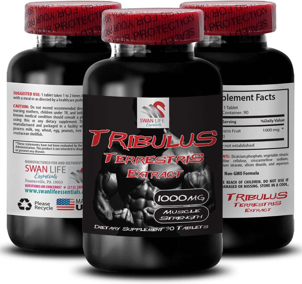 Alami Stamina Boost - TRIBULUS TERRESTRIS Ekstrak - Kekuatan & Aktivitas, Optifitas Energi Formula, Pembangunan, Performance Body Blend, Pemulihan Aktif, Pemulihan Energi 1Bot 90Tab