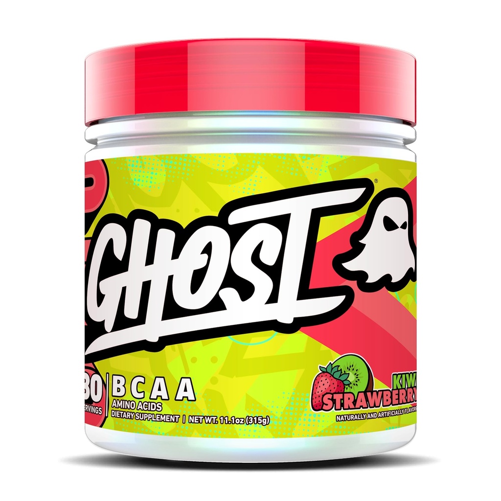 GHOST BCAA Powder Amino Acids Suplement, Kiwi Strawberry - 30 Servings - Sugar-Free Intra, Post & Pre Workout Amino Powder & Recovery Drinder, 7G BCAA