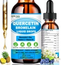 Quercetin dengan Vitamin C dan Zinc - Quercetin Liquid Drops - Quercetin dengan Bromelain - Zinc Quercetin - Imune Dukungan Suplemen Repiratory Kesehatan & Tubuh 's Respon ke Allergies Occasional