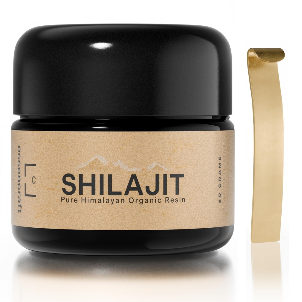 Hilayan Organik Shilajit Resin - 500mg Max Potency, Lab Testing Clear Shilajit untuk Pria dan Wanita, 85 + Trace Minetrace Fulvic Acid, Dukungan Imune, Performance Energi & Kognitive, 4 Bulan Supply, 60g