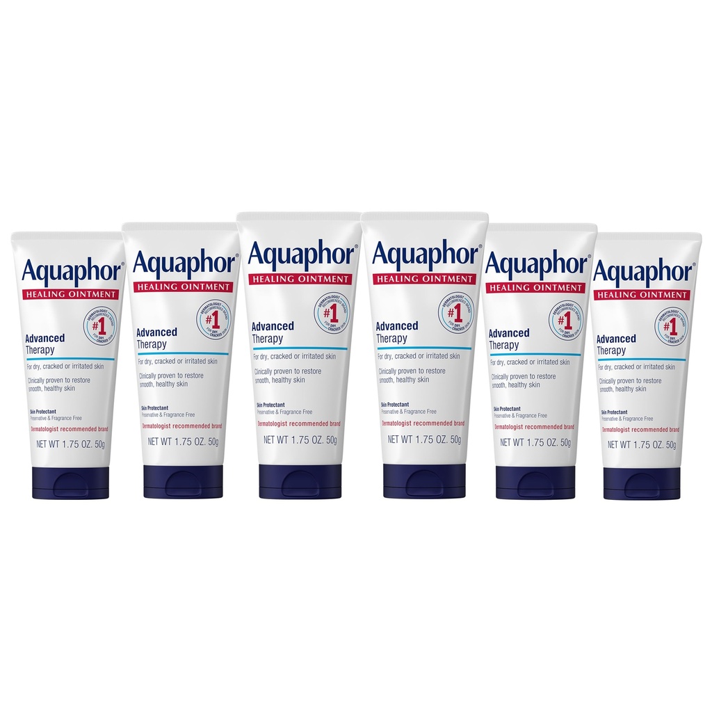 Aquaphor Healing Ostation, Advanced Therapy Healing Ouring for Dry Skin, Skin Protectant for Dry Cracked Skin - 1.75 oz. Tabung (Kemas 6)