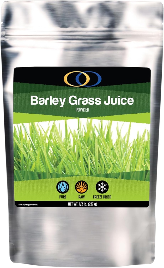 Optimally Organic Barley Grass Powder - Freeze Died - 1 / 2 Pound - Over 130 Servings - USA Grown - Raw & Bio-Active Supergreens - Vegan Health Supplement for Kids & Dewasa