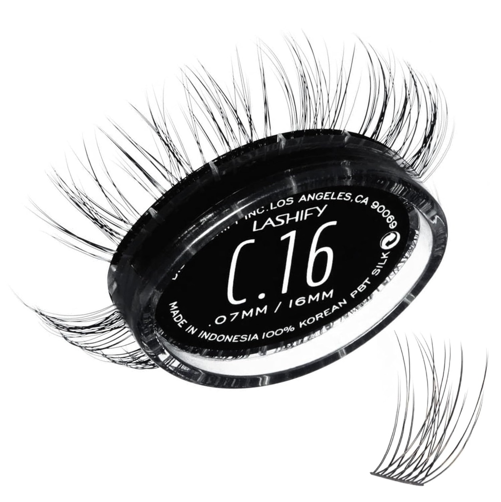 Lashify Curl 16mm Gossamer Extensions Refill, Black, DIY False Lashes for a Natural Look