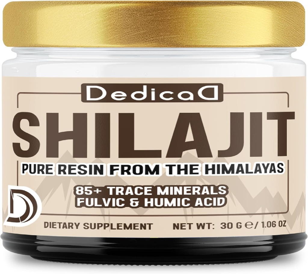 Shilajit Murni Himalaya Resin Organik 30gram - Supplement Shilajit Berisi Fulvic Alam, Acid Humic & 85 Lainnya - 60 Melayani Keseimbangan Tubuh, Hati, Kesehatan Immune