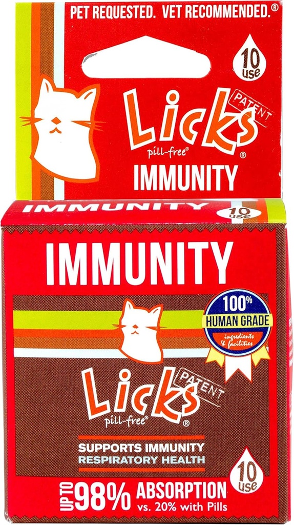 Licks Pill- Free Cat Imunity - Imune Dukung Cadangan Kucing - Suplemen Respiratory - Suplai Kesehatan - Gel Packet - 10 Gunakan