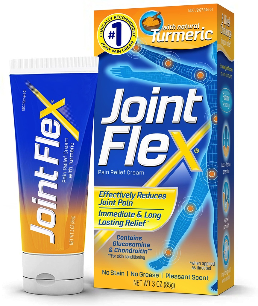 JOINTFLEX Relief Cream with Turmeric, Arthritis Pain Relief, Joint Pain Relief, 3 Ounce Tube