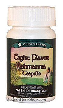 Delapan Flavor Rehmannia (Zhi Bai Di Huang Wan), 200 ct, Plum Flower