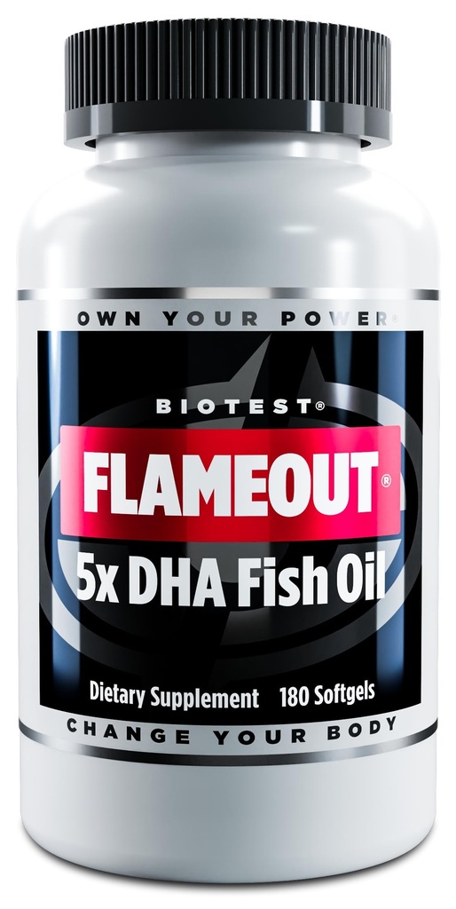 Biotest Flameout 5X DHA Fish Oil, 60 Servings - 4200mg Omega - 3 - 180 Softgels