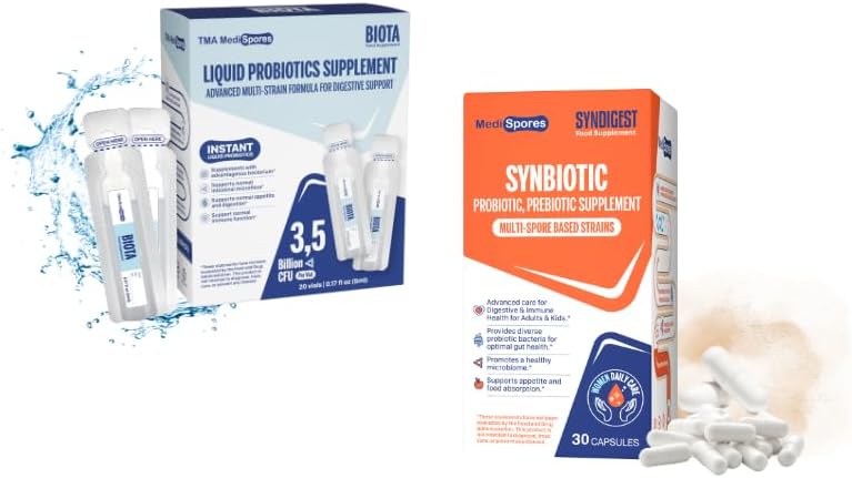 Biota Probiotic Daily Drink for Digetical Health & Syndible Dual Benefit Prebiotic & Probiotic for Gut Health