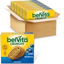 BelVita Breakfast Bars Biscuits, Blueberry, 30 Total Packs, 6 Box (4 Biscuits Per Pack)
