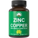 Zinc dengan Copper + Whole Food Blend dari 25 sayuran dan Buah untuk Max Absorpsi. Imune Support Suplemen Kapsul. Dua tambang Estial untuk kekebalan. Zinc Vitamin Pil untuk Pria dan Wanita.
