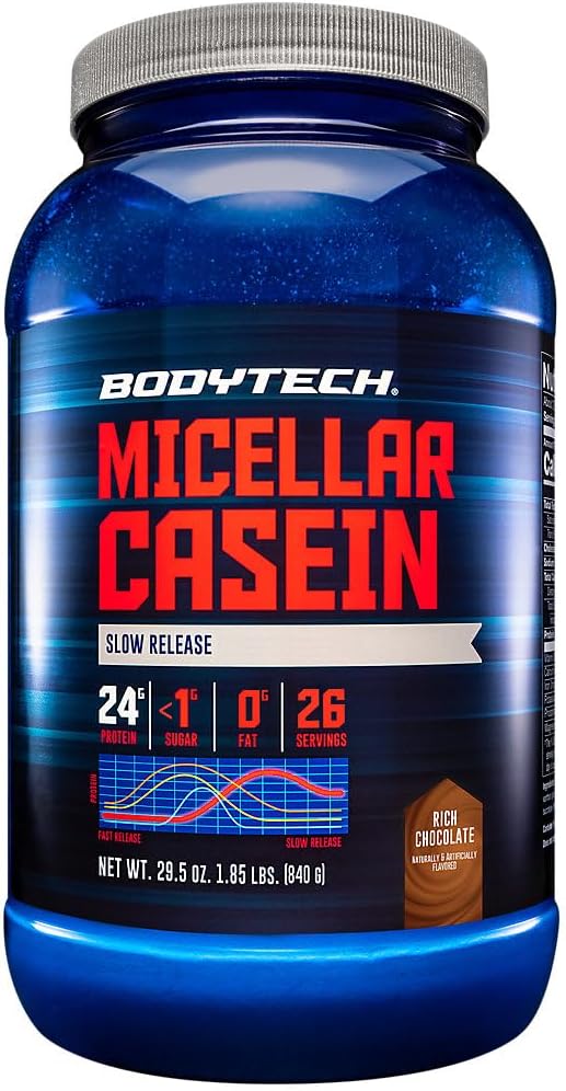 BODYTECH Mivault Casein Powder, Slow Rilis for Overnight Muscle Recovery - 24 Grams Protein per Serving - Kaya Chocolate (2 Pound)