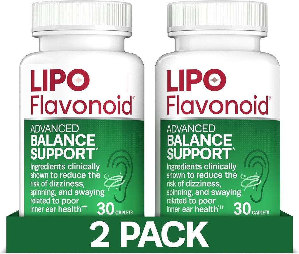 Lipo- Flavonoid Balance Dukungan untuk Vertigo & Dizziness Relief - Clinically- Teruji Formula dengan Ginkgo Biloba & Vitamin D & B Kompleks - Dukungan Kesehatan Inner Ear & Saldo