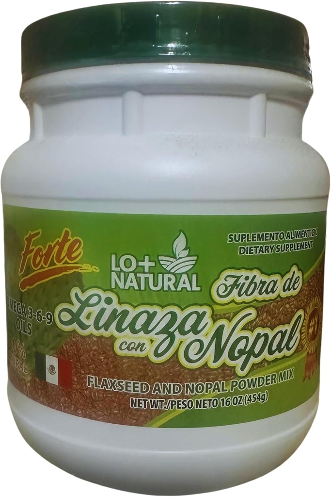 Linaza con Nopal Forte (1LB) 100% Natural Blend of Ground Linaza - Nopal Cactus Powder Mix Sangat Efektif Flaxseed & Nopal Powder Mix 16oz Dietary Supplemen