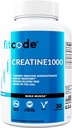 fitcode Creatine1000, 1 Gram of Pure Creatine Monohydrate in Each Serving, Veggie Capsules (30 Servis)