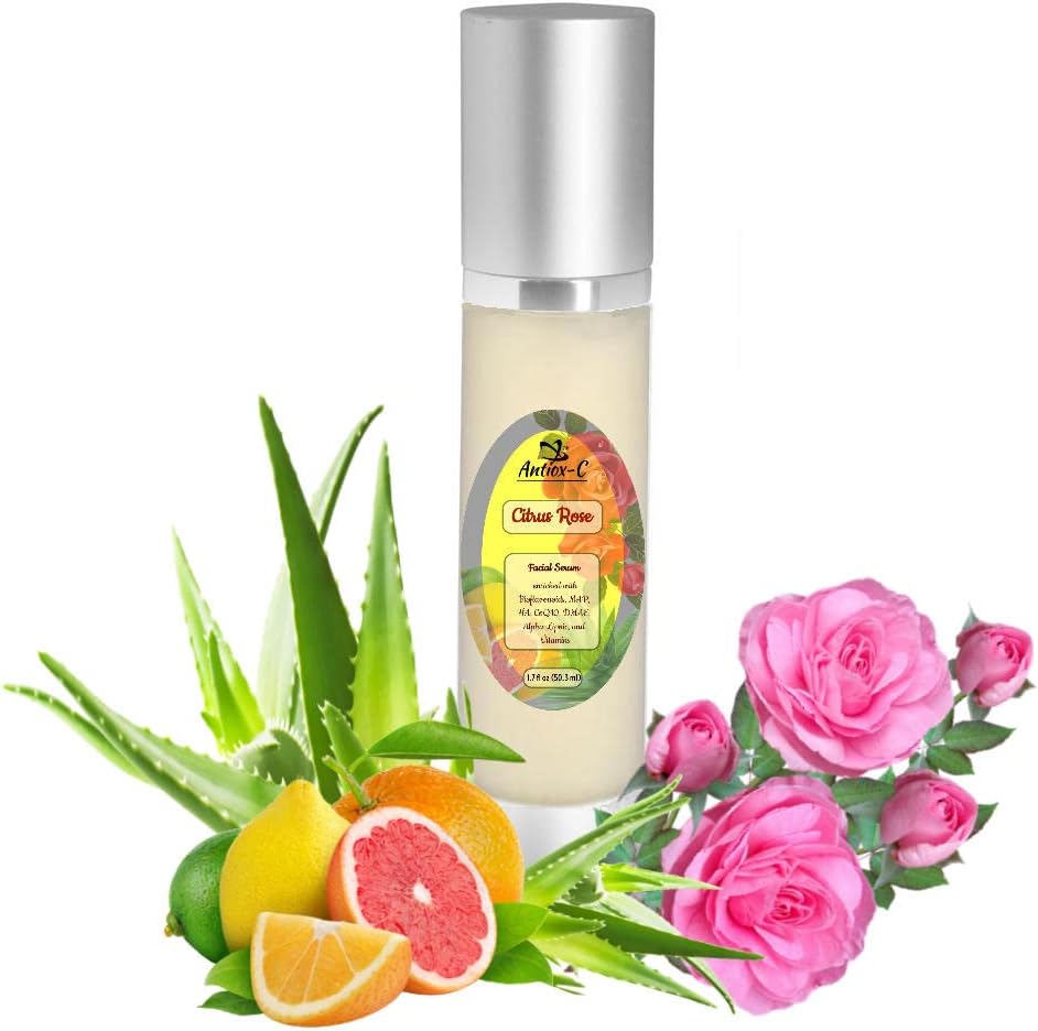 1.7 fl oz (50ml) ANTIOX- C Daya Rose Antioksidant Serum dengan Vitamin C (MAP), Acid Hyaluronic, Koenzim Q10, DMAE, Alfaul- Lipoic, Retinyl Palmitate, Vitamin B3, B5, E