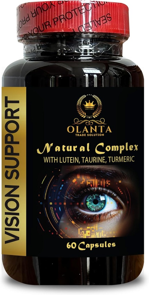 Dukungan Vision - Advanced Eye and Vision Dukung Formula, Taurine Health Benties, Turmeric Capsules, Grape Seed Extract Herbal - 1 Botol