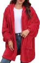 Argstar Hooded Cardigan for Women and Men, Sweatshirt Oversized Fuzzy Fleece Blanket Hoodie Jacket - One Size Fits All