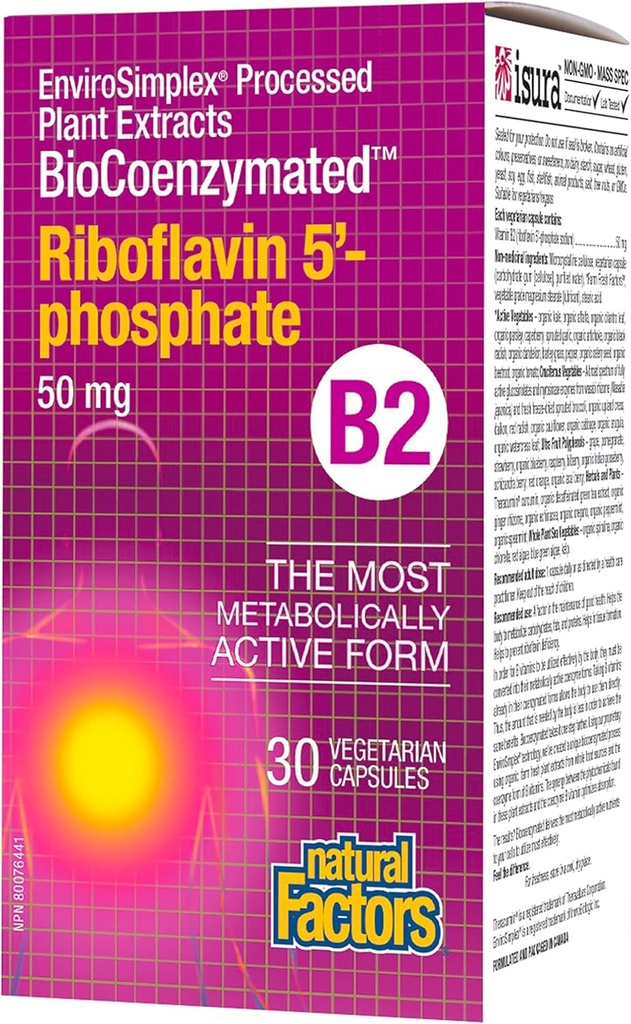BioCoenzim Riboflavin5 '-Fosfat 50 mg Factor Alam 30 Veval Caps