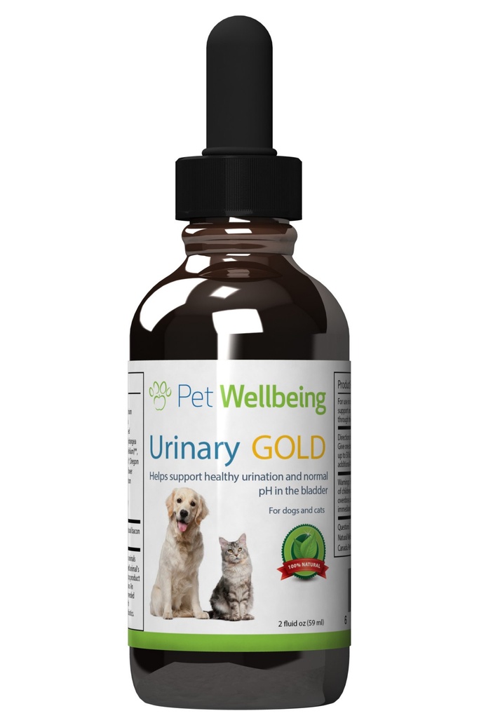 Pet Wellbeing Urinary Gold for Dogs - Vet- Formulated Multi- Herb Trakt - Bladder Health & Urinary System Wellness - Natural Dog Supplemen - Liquid Formula 2 oz (59ml)