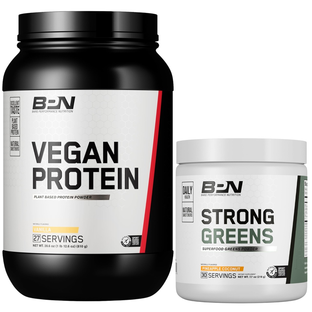 BAE PERFORMUCE NUTRITISI BPN Vegan Vanila Protein + Strong Greens Pineapple Coconut Bundle