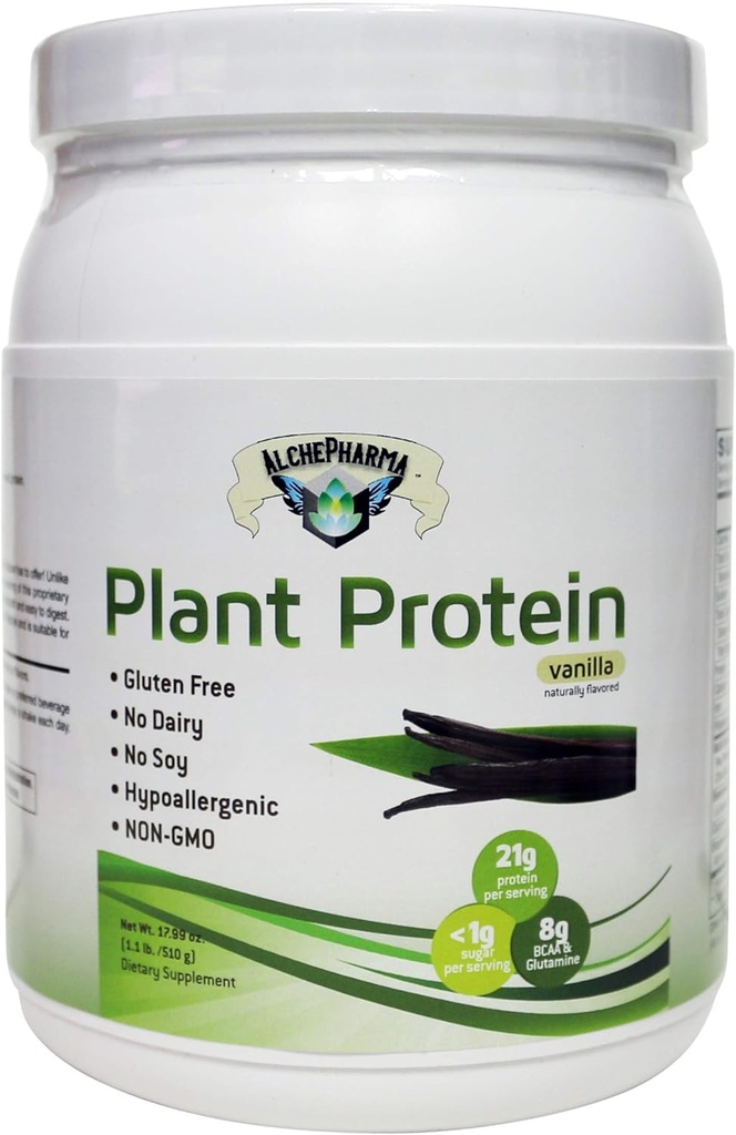 Plant Protein (Premium Blend) - No Soy, hypoallergenic, No Grit (Menampilkan Omega 3 Rich Sacha Inchi dan Chia) - 1.1 Ibb (510G) - Coklat