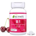 EZ Melts Dissolable Vitamin B1 25 mg, Sugar- Free, 45- Day Supply - 1 Pack