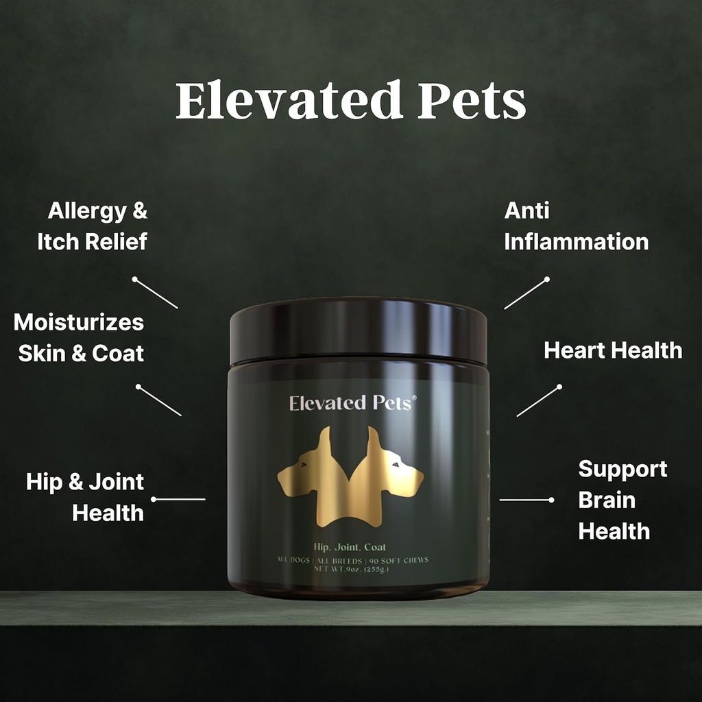 Ultra- Heally Omega 3 Oil Treats w / MSM, Glucosamin, Chondroitin, EPA / DHA for Dogs: mengangkat Pets Fish Oil, Turmeric & Joint Supplemen + Allergy Chews - Ultimate Dog Vitamin Suplemen