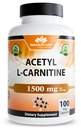 Affalife Labs Acetyl L- Carnitine (ALCAR) 1500 mg per Serving - 100 Capsules - Non-GMO, Gluten- Free, Vegan